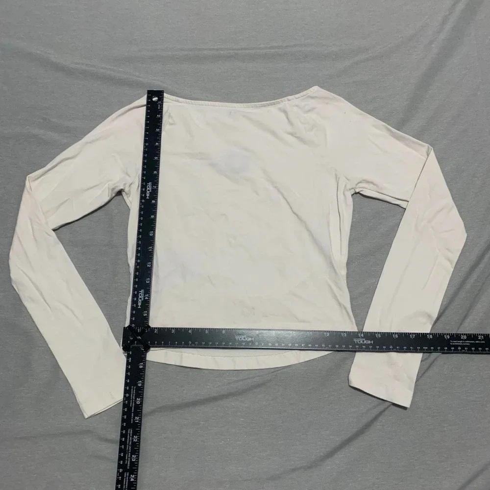 True Religion Mens White Long Sleeve Shirt Small Y2K Streetwear Top